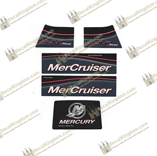 Mercruiser Bravo Three Decal Reproductions - Fits Discontinued OEM Decals, USA Made