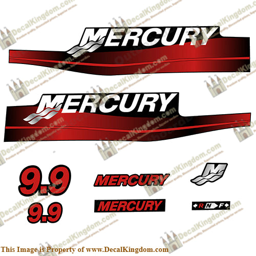 Mercury 9.9hp two stroke outboard decals/sticker kit (1996