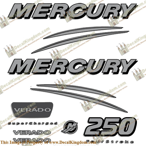 2005 2006 mercury 275 hp verado decals - 895253A05 replica decal set
