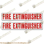 BOAT LABEL DECALS - FIRE EXTINGUISHER (SET OF 2) - Boat Decals from DecalKingdomoutboard decal BOAT LABEL DECALS - FIRE EXTINGUISHER (SET OF 2) vintage decals. Outboard engine graphics.