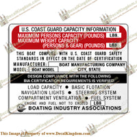 Create Your Own Capacity Plate Style A - Boat Decals from DecalKingdomoutboard decal Create Your Own Capacity Plate Style A vintage decals. Outboard engine graphics.