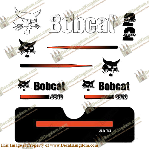 Bobcat S-510 Skid Steer Decal Kit Early 2000's Style