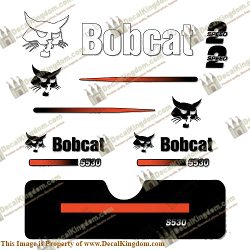 Bobcat S-530 Skid Steer Decal Kit Early 2000's Style