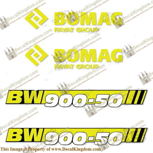 Bomag BW 900-50 Vibratory Roller Decal Kit BOM-VR-900-50