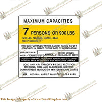 Boston Whaler Katama Capacity Plate Decal 7 Person - Boat Decals from DecalKingdomoutboard decal Boston Whaler Katama Capacity Plate Decal 7 Person vintage decals. Outboard engine graphics.