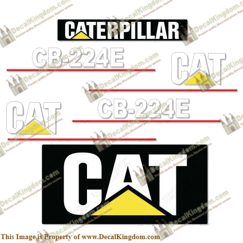 Caterpillar CB224E Decal Kit Vibratory Smooth Drum Roller