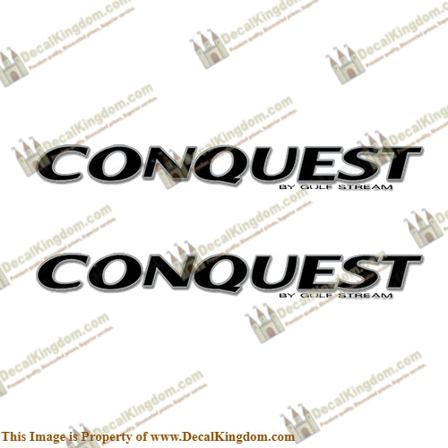 Conquest by Gulfstream RV Decals (Set of 2) - 2 Color