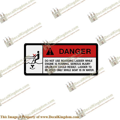 Danger Decal - Do Not Use Boarding Ladder... - Boat Decals from DecalKingdomoutboard decal Danger Decal - Do Not Use Boarding Ladder... vintage decals. Outboard engine graphics.