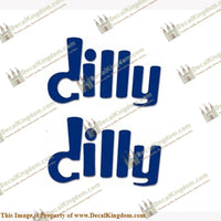 Dilly Boat Trailer Decals (Set of 2) - Any Color! - Boat Decals from DecalKingdomoutboard decal Dilly Boat Trailer Decals (Set of 2) - Any Color! vintage decals. Outboard engine graphics.