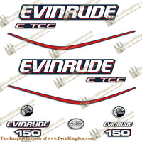 Evinrude 150hp E-Tec Decal Kit - Blue Cowl - Boat Decals from DecalKingdomoutboard decal Evinrude 150hp E-Tec Decal Kit - Blue Cowl vintage decals. Outboard engine graphics.