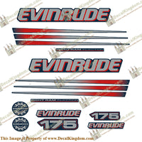 Evinrude 175hp Bombardier Decal Kit - Blue Cowl - Boat Decals from DecalKingdomoutboard decal Evinrude 175hp Bombardier Decal Kit - Blue Cowl vintage decals. Outboard engine graphics.