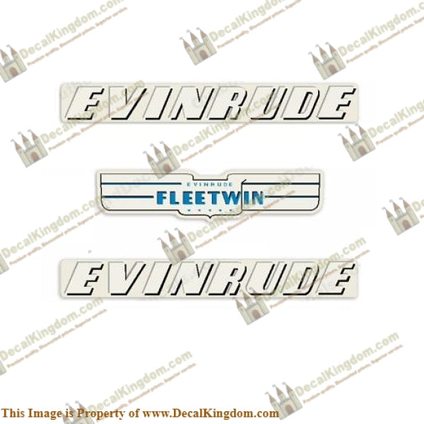 Evinrude 1951 7.5hp Decal Kit - Boat Decals from DecalKingdomoutboard decal Evinrude 1951 7.5hp Decal Kit vintage decals. Outboard engine graphics.