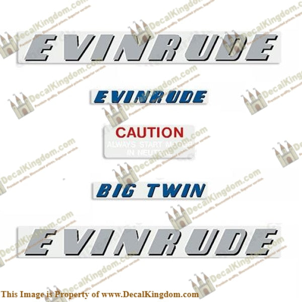 Evinrude 1952 25hp Decal Kit - Boat Decals from DecalKingdomoutboard decal Evinrude 1952 25hp Decal Kit vintage decals. Outboard engine graphics.