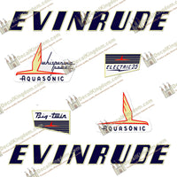 Evinrude 1955 25hp Electric Decal Kit - Boat Decals from DecalKingdomoutboard decal Evinrude 1955 25hp Electric Decal Kit vintage decals. Outboard engine graphics.