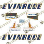 Evinrude 1955 7.5hp Decal Kit - Boat Decals from DecalKingdomoutboard decal Evinrude 1955 7.5hp Decal Kit vintage decals. Outboard engine graphics.