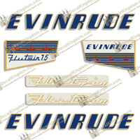 Evinrude 1956 7.5hp Decal Kit - Boat Decals from DecalKingdomoutboard decal Evinrude 1956 7.5hp Decal Kit vintage decals. Outboard engine graphics.