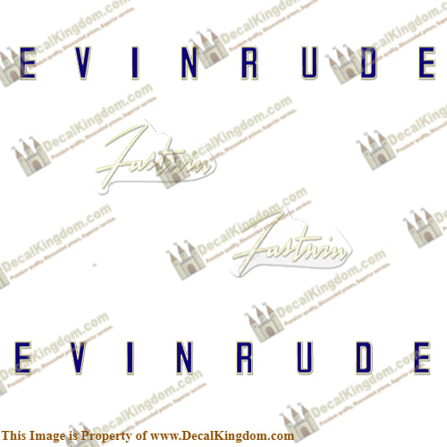 Evinrude 1958 18hp Decal Kit - Boat Decals from DecalKingdomoutboard decal Evinrude 1958 18hp Decal Kit vintage decals. Outboard engine graphics.