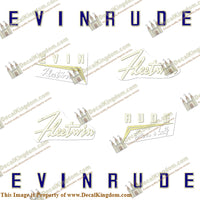 Evinrude 1958 7.5hp Decal Kit - Boat Decals from DecalKingdomoutboard decal Evinrude 1958 7.5hp Decal Kit vintage decals. Outboard engine graphics.