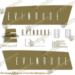 Evinrude 1959 18hp Decal Kit - Boat Decals from DecalKingdomoutboard decal Evinrude 1959 18hp Decal Kit vintage decals. Outboard engine graphics.