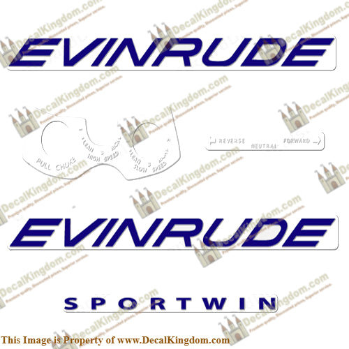 Evinrude 1961 10hp Decal Kit - Boat Decals from DecalKingdomoutboard decal Evinrude 1961 10hp Decal Kit vintage decals. Outboard engine graphics.