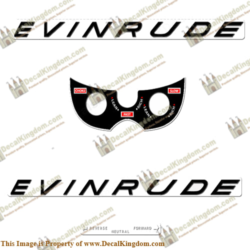 Evinrude 1963 18hp Decal Kit - Boat Decals from DecalKingdomoutboard decal Evinrude 1963 18hp Decal Kit vintage decals. Outboard engine graphics.