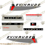 Evinrude 1963 3hp Decal Kit - Boat Decals from DecalKingdomoutboard decal Evinrude 1963 3hp Decal Kit vintage decals. Outboard engine graphics.