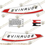 Evinrude 1967 9.5hp Decal Kit - Boat Decals from DecalKingdomoutboard decal Evinrude 1967 9.5hp Decal Kit vintage decals. Outboard engine graphics.