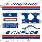 Evinrude 1969 4hp Decal Kit - Boat Decals from DecalKingdomoutboard decal Evinrude 1969 4hp Decal Kit vintage decals. Outboard engine graphics.