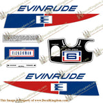 Evinrude 1971 6hp Decal Kit - Boat Decals from DecalKingdomoutboard decal Evinrude 1971 6hp Decal Kit vintage decals. Outboard engine graphics.