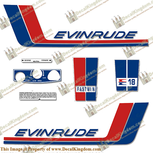 Evinrude 1972 18hp Decals - Boat Decals from DecalKingdomoutboard decal Evinrude 1972 18hp Decals vintage decals. Outboard engine graphics.