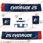 Evinrude 1976 25hp Decal Kit - Boat Decals from DecalKingdomoutboard decal Evinrude 1976 25hp Decal Kit vintage decals. Outboard engine graphics.