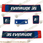 Evinrude 1976 35hp Decal Kit - Boat Decals from DecalKingdomoutboard decal Evinrude 1976 35hp Decal Kit vintage decals. Outboard engine graphics.
