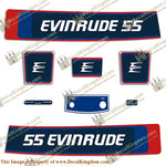 Evinrude 1976 55hp Decal Kit - Boat Decals from DecalKingdomoutboard decal Evinrude 1976 55hp Decal Kit vintage decals. Outboard engine graphics.