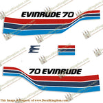 Evinrude 1977 70hp Decal Kit - Boat Decals from DecalKingdomoutboard decal Evinrude 1977 70hp Decal Kit vintage decals. Outboard engine graphics.