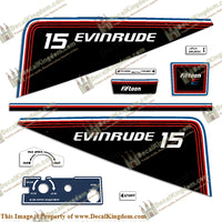 Evinrude 1981 15hp Decal Kit - Boat Decals from DecalKingdomoutboard decal Evinrude 1981 15hp Decal Kit vintage decals. Outboard engine graphics.