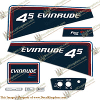 Evinrude 1981 4.5hp Decal Kit - Boat Decals from DecalKingdomoutboard decal Evinrude 1981 4.5hp Decal Kit vintage decals. Outboard engine graphics.
