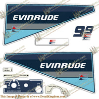 Evinrude 1985 9.9hp Decal Kit - Boat Decals from DecalKingdomoutboard decal Evinrude 1985 9.9hp Decal Kit vintage decals. Outboard engine graphics.