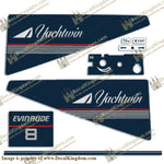Evinrude 1986 8hp Decal Kit - Boat Decals from DecalKingdomoutboard decal Evinrude 1986 8hp Decal Kit vintage decals. Outboard engine graphics.