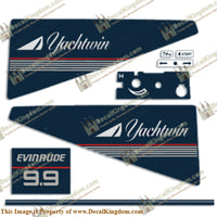 Evinrude 1986 9.9hp Yachtwin Decal Kit - Boat Decals from DecalKingdomoutboard decal Evinrude 1986 9.9hp Yachtwin Decal Kit vintage decals. Outboard engine graphics.