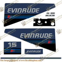 Evinrude 1987-1988 15hp Decal Kit - Boat Decals from DecalKingdomoutboard decal Evinrude 1987-1988 15hp Decal Kit vintage decals. Outboard engine graphics.
