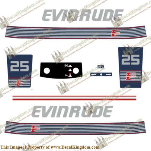 Evinrude 1990 - 1991 25hp Decal Kit - Boat Decals from DecalKingdomoutboard decal Evinrude 1990 - 1991 25hp Decal Kit vintage decals. Outboard engine graphics.