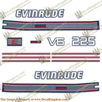 Evinrude 1990 225hp V6 Decal Kit - Boat Decals from DecalKingdomoutboard decal Evinrude 1990 225hp V6 Decal Kit vintage decals. Outboard engine graphics.
