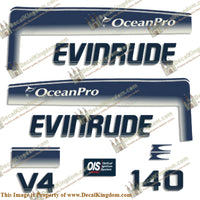 Evinrude 1993 - 1998 140hp OceanPro Decals - Boat Decals from DecalKingdomoutboard decal Evinrude 1993 - 1998 140hp OceanPro Decals vintage decals. Outboard engine graphics.