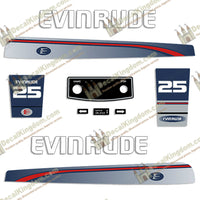 Evinrude 1995-1997 25hp Decal Kit - Boat Decals from DecalKingdomoutboard decal Evinrude 1995-1997 25hp Decal Kit vintage decals. Outboard engine graphics.