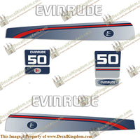 Evinrude 1995-1997 50hp Decal Kit - Boat Decals from DecalKingdomoutboard decal Evinrude 1995-1997 50hp Decal Kit vintage decals. Outboard engine graphics.