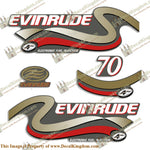 Evinrude 70hp FourStroke Decals (Gold) - 1999 - Boat Decals from DecalKingdomoutboard decal Evinrude 70hp FourStroke Decals (Gold) - 1999 vintage decals. Outboard engine graphics.