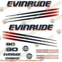 Evinrude 90hp Bombardier Decal Kit - 2002 - 2006 - Boat Decals from DecalKingdomoutboard decal Evinrude 90hp Bombardier Decal Kit - 2002 - 2006 vintage decals. Outboard engine graphics.