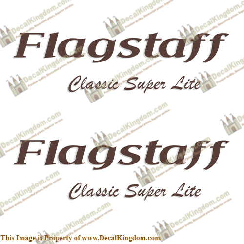 Flagstaff Classic Super Lite RV Logo Decals (Set of 2) Any Color!