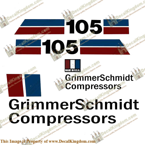 GrimmerSchmidt 105 Pull-Behind Compressor Decal Kit
