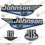 Johnson 115hp Decals 1999 - 2001 (Blue) - Boat Decals from DecalKingdomoutboard decal Johnson 115hp Decals 1999 - 2001 (Blue) vintage decals. Outboard engine graphics.